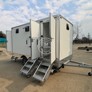 Toilettes mobiles de luxe à double porte pour camping-car, caravane et remorque, avec fonction WC et lavabo - Product Image 1