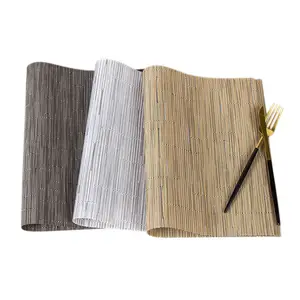 Manteles Individuales de vinilo con diseño de bambú, manteles individuales impermeables de PVC, resistentes al calor y a las manchas, 18x12 pulgadas