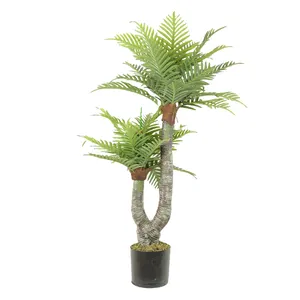 Wholesale Simulation Thick Pole Areca Palm Artificial Bonsai Garden Decoration Artificial Green Tree