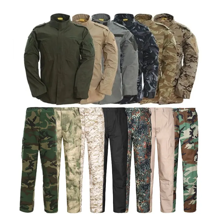 Personalizado de alta calidad OD verde oliva/caqui/azul/Blanco/Rojo/negro vestido táctico uniformes de camuflaje