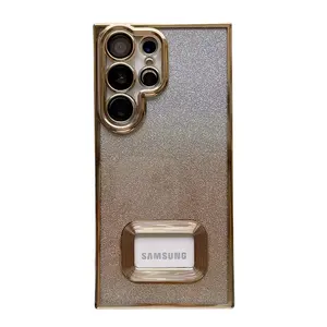 Ekran marka CD baskı cep telefonu kılıfı degrade glitter elektroliz lens koruyucu kapak için Samsung S23Ultra A22 A52