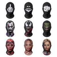 Masque de monstre effrayant en tissu noir pour Halloween, masque de visage d'horreur pour cosplay, costume pour les fêtes de commerce électronique transfrontalières