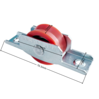 Roulette à gorge en U en nylon rouge pour porte coulissante à roue unique en acier, pour balcon, armoire, garage, portail, fenêtre coulissante