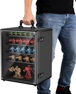 Vitrine miniature pour objets de collection, support de figurines et boîte de transport, boîte de rangement miniature en <span class=keywords><strong>aluminium</strong></span> avec 5 plateaux métalliques - Product Image 1