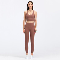 Antichoc femmes Sport soutien-gorge haut couleur unie respirant Gym Leggings Fitness entraînement Yoga ensemble pour les femmes