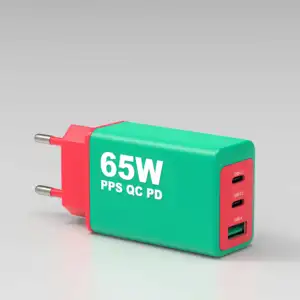 65w eu mini fast portable custom logo mobile phone usb c pd 2port wall charger plug manufacturer power adapter