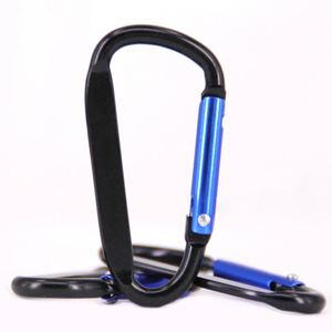Custom Logo Aluminum D Shaped Carabiner Keychain Two Tone Spring <b>Snap</b> Hook <b>Clip</b> for Outdoor Event Giveaways - Product Image 2