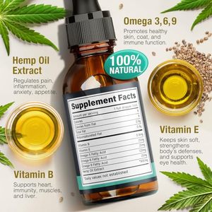 Huile de chanvre biologique pour animaux de compagnie à prix d'usine | Multivitamine + résultats rapides | Soulagement de l'anxiété, mobilité et soutien immunitaire pour chiens et chats - Product Image 2