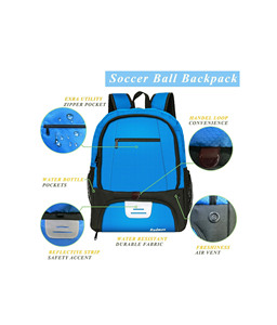 Sac <span class=keywords><strong>à</strong></span> dos de sport pour ballons de football, basketball, volleyball, avec compartiment pour chaussures <span class=keywords><strong>à</strong></span> crampons et ballons, et pochette pour ordinateur portable, idéal pour les voyages, l'école et les équipes - Product Image 4