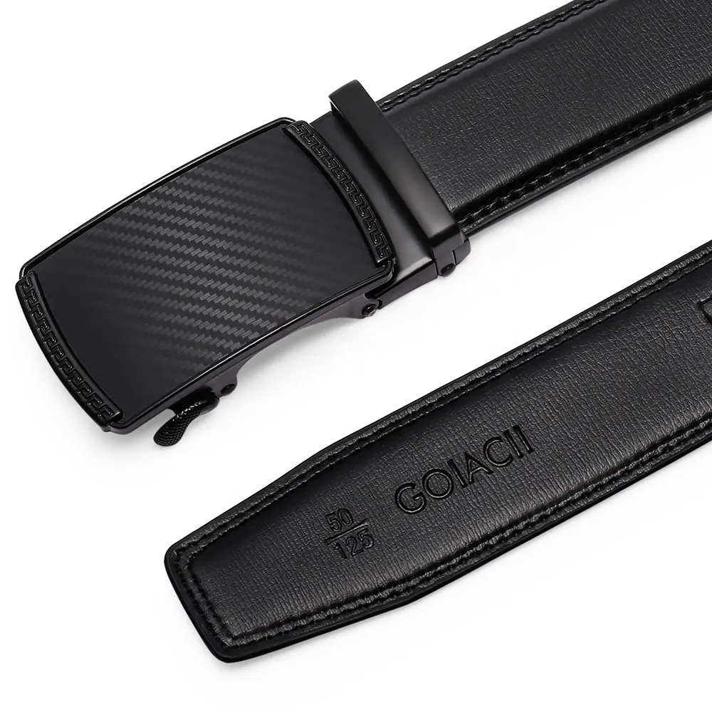 Wholesale Automatic Buckle Belt Black Strong Casual Business Men Leather Belts