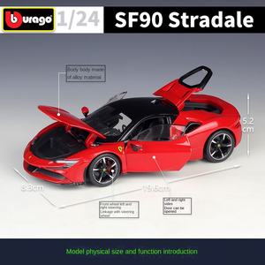 Bburago 1:24 Ferrariii SF90 <span class=keywords><strong>Enzo</strong></span> Stradale auto sportiva 488 GTB simulazione in lega di auto modello giocattolo pressofuso veicoli giocattolo - Product Image 3