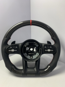 <span class=keywords><strong>Volante</strong></span> de fibra de carbono forjado y cuero para <span class=keywords><strong>Mercedes</strong></span>-Benz <span class=keywords><strong>AMG</strong></span> A45 C63 S63 Clase E CLA <span class=keywords><strong>CLK</strong></span> GLC Clase G W204 W222 - Product Image 2