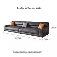 Conjunto de Sofá y Mesa de Centro para Sala de Estar u Oficina, o Conjunto de Sofá de Cuero Negro de Cuatro Plazas para Recepción Empresarial