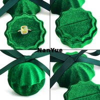 Kotak Cincin Labu Beludru dengan Pita Satin, Kemasan Perhiasan Mini Eropa Berpenutup untuk Lamaran Pernikahan, Logo Custom