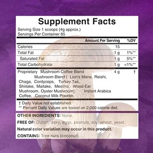 OEM ODM Mushroom Coffee Powder 10 Functional Mushrooms Blend Boost Energy Immune Focus This Keto Friendly Supplement Powder - Product Image 6