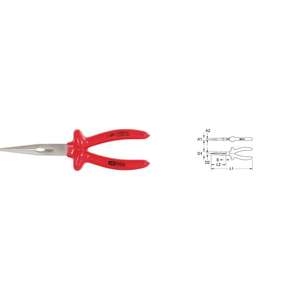 Alicates de Punta Larga KS Tools de 160 mm, Acero al Cromo Vanadio, Rojos, para Trabajos Eléctricos Industriales - Product Image 1