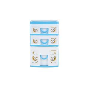PP <b>Plastic</b> 3 Tier Standing <b>Storage</b> <b>Drawers</b> Stackable Multifunctional Eco-Friendly Organizer Cabinet Floral Pattern Space <b>Drawer</b> - Product Image 2