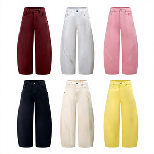 Liquidación de Existencias, Diseño Nuevo 2025, Jeans Anchos Negros Desgastados para <span class=keywords><strong>Hombre</strong></span>, Venta al por Mayor, Jeans de Alta Calidad con Pintura de Colores - Product Image 1