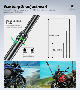 Bastón para Selfies con Soporte para Bandera de Motocicleta Kewig, con Abrazadera Antirrobo para Cámara Deportiva, Poste de Bandera Extensible de Aleación de Aluminio - Product Image 5