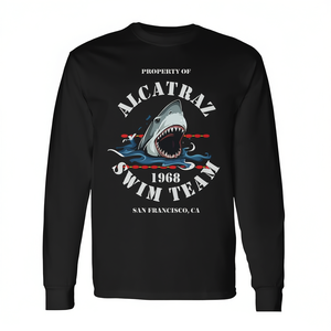 Camiseta de manga larga del equipo de natación Alcatraz 1968, diseño vintage de San Francisco, California - Product Image 2