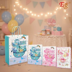 72pcs/CS 12.2\"X16.5\"X4.7\" Baby <b>Shower</b> Gift <b>Bag</b> Party Supplies - Product Image 3