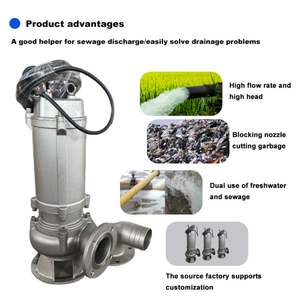 Industrial Waste 5.5kw <b>Submersible</b> Sewage Slurry Sludge <b>Pump</b> 5 Inch Stainless Steel Sewage <b>Pump</b> With Cutter - Product Image 3