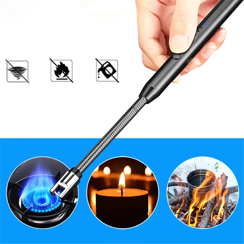 New Usb Rechargeable Windproof Flameless Electronic Pulse Plasma Lighter Is Used For Outdoor Unusual Lighters In Kitchens
