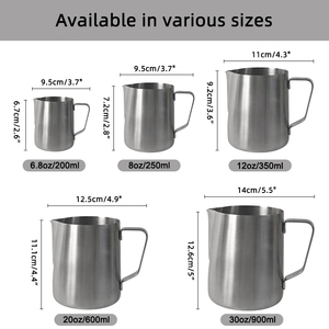<span class=keywords><strong>Pichet</strong></span> à mousse de lait en acier inoxydable 12 OZ 20 OZ 600ML pour Barista, <span class=keywords><strong>Cappuccino</strong></span>, Latte Art - Product Image 6