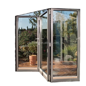 Nhôm Chống Trộm Có Thể Thu Vào An Ninh Trượt Gấp Cửa Sổ <span class=keywords><strong>Grill</strong></span> Cửa Đôi Glaze Thiết Kế - Product Image 5