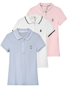 2020 nouveau ours <span class=keywords><strong>polo</strong></span> femmes été coton T-shirt à manches courtes brodé revers sport ample mince T-shirt - Product Image 6