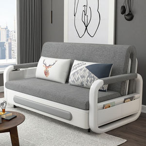 كرسي معدني حديث قابل للطي، أريكة سرير بثلاثة مقاعد، كرسي بذراعين متعدد الوظائف لغرفة المعيشة - Product Image 3