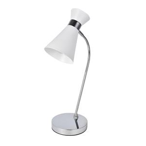 Lampada da Tavolo Orientabile 48x24x15 cm in Bianco/Cromo, Ideale per Illuminazione Decorativa e Funzionale in Vari Spazi. - Product Image 1