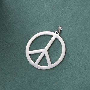 Myshape liontin simbol tanda perdamaian untuk kalung anting-anting harmoni dan Amulet religius Perhiasan Stainless Steel - Product Image 5