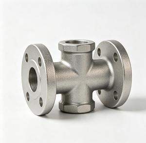 ข้อต่อทีสแตนเลสพร้อมหน้าแปลนและพอร์ตเกลียว ผลิตด้วยเครื่อง CNC บริการหล่อแบบอินเวสติเมนท์ รับสั่งทำตามความต้องการ - Product Image 3