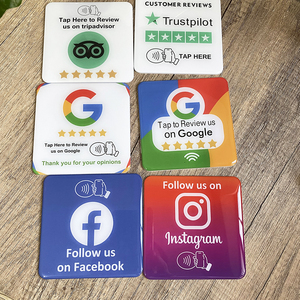 13,56 MHz NFC Tap Card Google Trustpilot Tripadvisor Review Plate Sticker Instagram <span class=keywords><strong>Facebook</strong></span> TK Snapchat NFC Social Media Sticky - Product Image 1