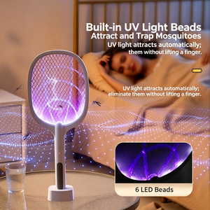 Raqueta Eléctrica Antimosquitos Qualitell Recargable por USB, Matamoscas 2 en <span class=keywords><strong>1</strong></span> Plegable para Uso en Interiores y Cocina - Product Image 6
