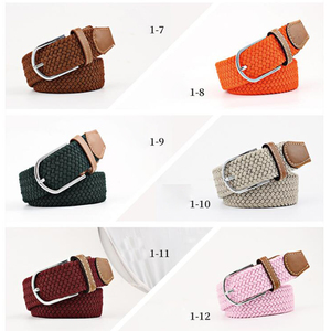 Femmes Casual Tricoté <span class=keywords><strong>Boucle</strong></span> Pin <span class=keywords><strong>Sans</strong></span> Trous Hommes <span class=keywords><strong>Ceinture</strong></span> Tissé Toile Élastique Extensible Tressé Ceintures Extensibles pour <span class=keywords><strong>Femme</strong></span> Jeans - Product Image 3