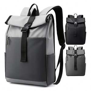 2024 Wholesale Large Capacity Anti Theft Expandable <b>Roll</b> Top School <b>Bag</b> Waterproof Business Men Outdoor College Backpack - Product Image 1