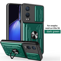 Coque de téléphone OnePlus Nord CE4 Lite 5G antichoc en TPU+PC étanche, esthétique technologique, avec support rotatif à 360 degrés, protection d'objectif et porte-cartes
