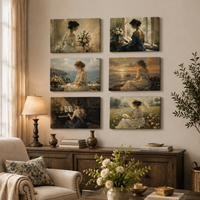 Tableau mural Art Déco Femme Nue Sexy, Impression sur toile Paysage 16x24 pouces, Décoration Murale pour la Maison, Édition Ramadan