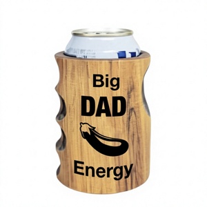 Big Dad Energy Wood pour refroidisseur de canettes ergonomique, portable, isolé et étanche, fabriqué aux États-Unis - Product Image 1