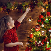 Décoration de Noël créative en résine, pendentif pour la maison, mini cadre photo pour placer des photos, accessoires de porte-clés mural