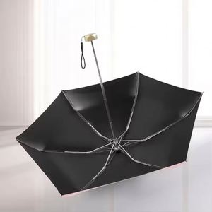 Mini parapluie de voyage compact pliable en cinq sections, protection soleil et pluie, parapluie de poche coloré pour femme anti-UV - Product Image 4