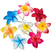 Pique à cheveux en mousse EVA 8 cm, fleur artificielle de Plumeria (Frangipanier) style Hawaï, pour coiffure ou oreille