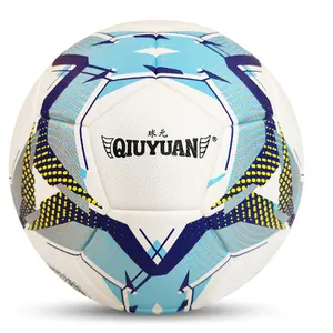 Qiuyuan PU partita termica legata calcio pallone da calcio formato 5 logo personalizzato OEM accettabile partita di calcio pallone da calcio pallone da calcio