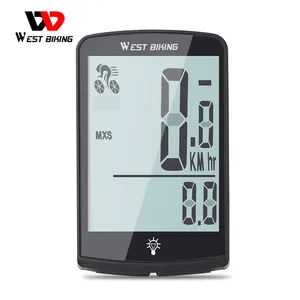 WEST BIKING 3.4 Inch Large Screen Speedometer Bike Cycle Digital Cycling Computer Mount Waterproof 1000mAh Bike Computer