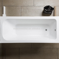 Baignoire adulte blanche écologique portative de surface solide acrylique autoportante avec des accoudoirs pour le trempage d'intérieur