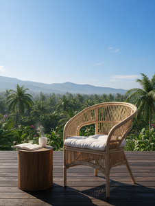 Stylish Comfortable Modular Fabiano Bamboo <b>Chair</b> Seating for Living Room <b>Bedroom</b> Dining Outdoor Spaces Handcrafted Natural - Product Image 3