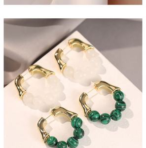 French Retro Turquoise <b>Stud</b> <b>Earrings</b> for Women High-End Cool Style Personalized Niche Design Internet Famous for Their - Product Image 6