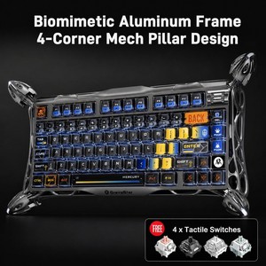 그라바스타 K1 프로 플래그십 팬텀 키보드 FR4 골드 PCB 5면 염료승화 메카니컬 스탠드 알로이 프레임 기계식 게이밍 키보드 - Product Image 5